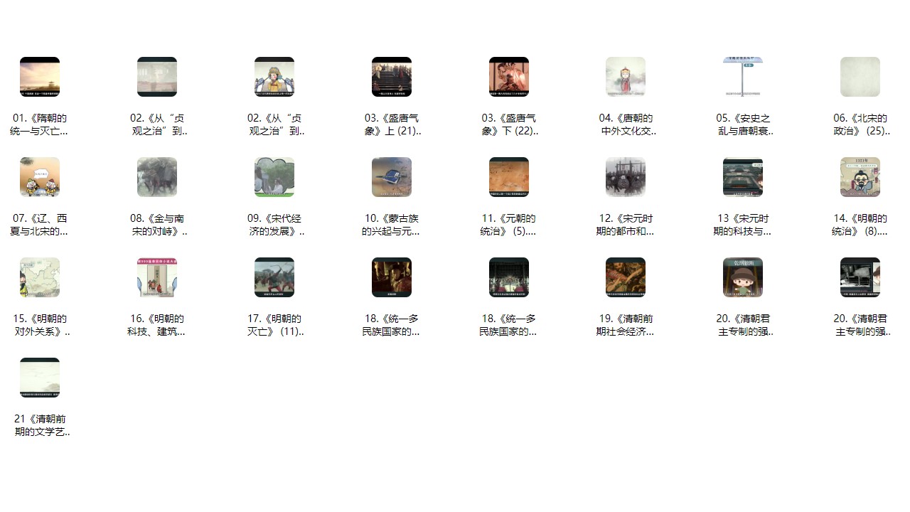 看动画学历史七年级下册（21集）