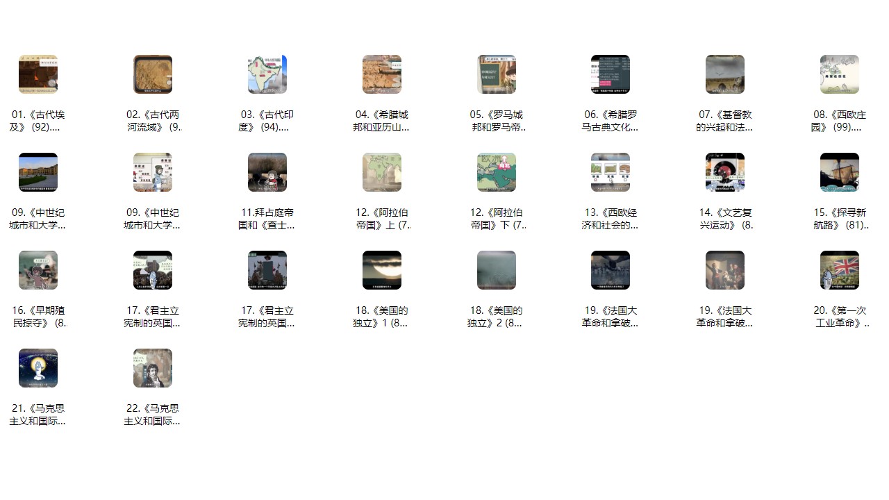 看动画学历史九年级上册（21集）